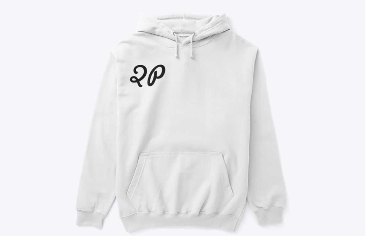 White CCC Hoodie with '2P' logo from QP Crane store