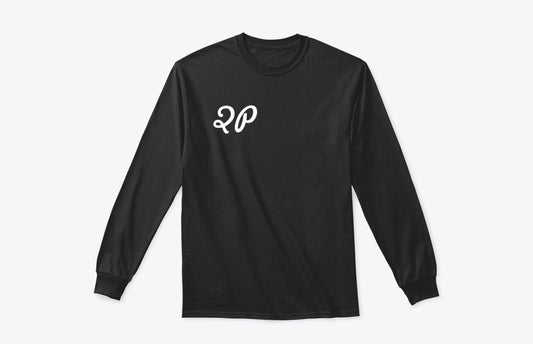 Black long sleeve t-shirt with white '2P' logo. QP Crane H/L Long Sleeve shirt.